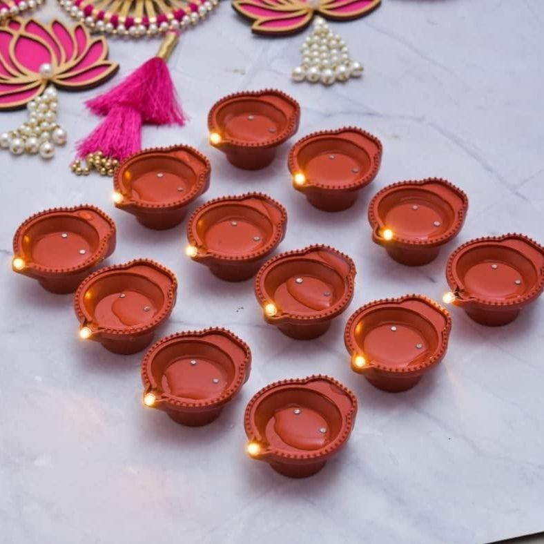 Magic Water Sensor LED Diya Lights - The No Flame Glow (Pack of 6, 12, 18, or 24)