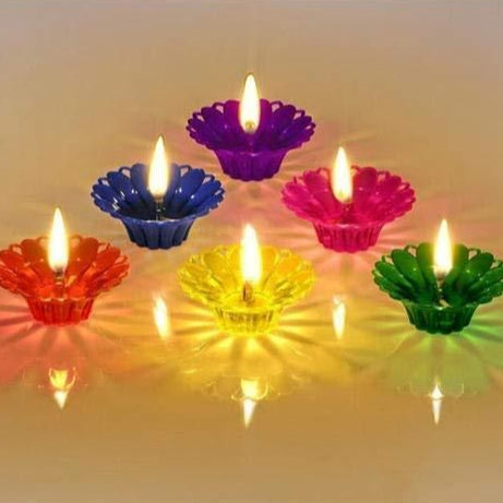 Set of 12/24 Pieces 3D Reflection Diya LED Diyas